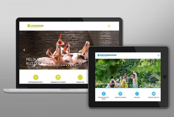 Referenz: Websites von Luisenpark und Herzogenriedpark